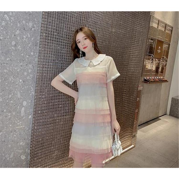 ワンピース 韓国 ファッション レディース 代 30代 40代 50代 Sweet系 レインボー スリム ケーキスカート Nsapopboc1437 Boutipue Esme 通販 Yahoo ショッピング