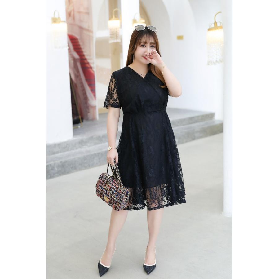 パーティードレス 大きいサイズ ぽっちゃり 結婚式 ワンピース 2l 3l 4l 5l 6l 7l 8l 大人vネック 花柄総レースドレス Nsapyrkdf0316 Boutipue Esme 通販 Yahoo ショッピング