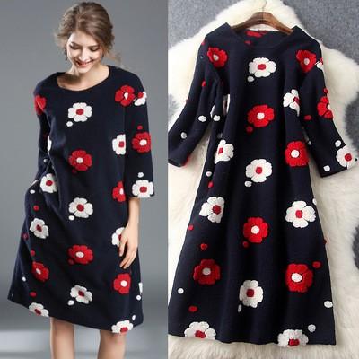 絶対一番安い 送料無料 レディース ワンピース ドレス ラウンドネック ウール 花柄 パーティー パーティー 上品 Nsseioc2514 Boutipue Esme 通販 Yahoo ショッピング 肌触りがいい Www Ladislexia Net