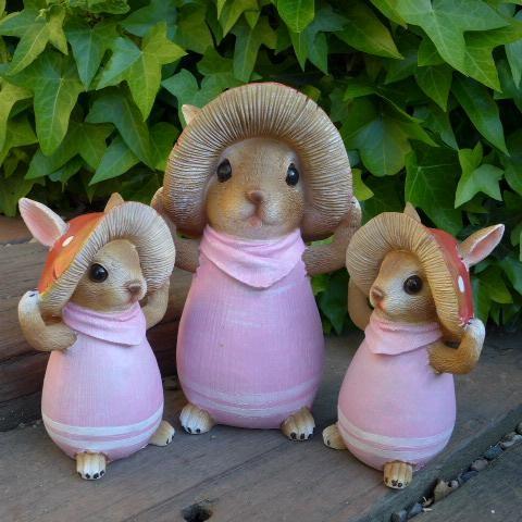 うさぎの置物 きのこウサギ親子３羽セット ６２９５ ９８h ピンク ラビット 兎 オーナメント ウサギ ラパンオーナメント きのこ オブジェ ガーデン わくわくガーデン 通販 Yahoo ショッピング