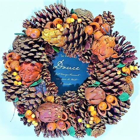 訳あり ハロウィン ナチュラルリース 35cm 417AHW フローラル  