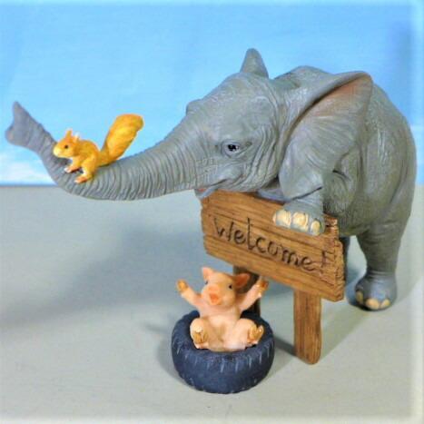 ぞうの置物 ウエルカムゾウさんぶたさん２品セット ２０ｄ ｇ４２９１４２９４ 象 エレファント 動物 置物 玄関 オブジェ ガーデン オーナメント ガ わくわくガーデン 通販 Yahoo ショッピング