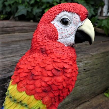 小鳥の置物 オウムの置物 ｌ赤 ７５８９ｈ インコ とり オーナメント ガーデン インテリア 雑貨 置物 庭 ガーデンマスコット レジン 陶器 リアル わくわくガーデン 通販 Yahoo ショッピング