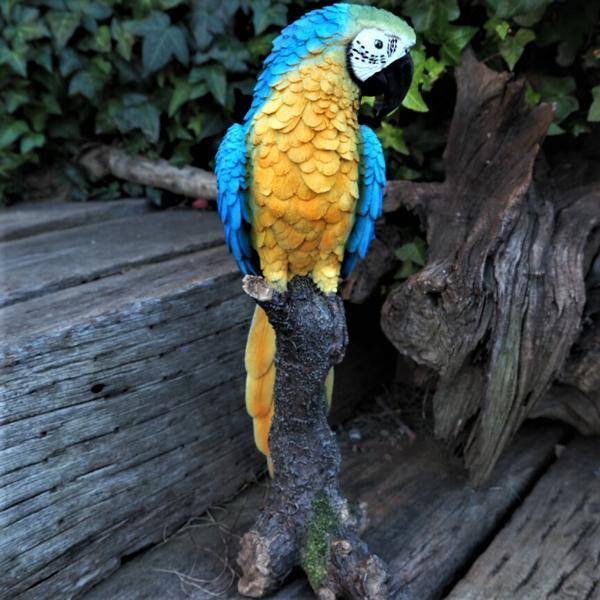 小鳥の置物 インコの置物 コンゴウインコ 特大 N14107 青 オウム