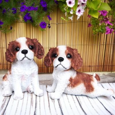犬の置物 キャバリア兄弟2品セット N15725 いぬ イヌ 動物 