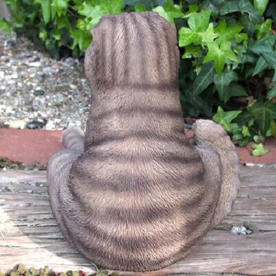 猫の置物 サバトラ まったり猫 Ｎ１５７７２ キャット ガーデンオブジェ オーナメント ネコ ガーデン オブジェ ガーデニング_5