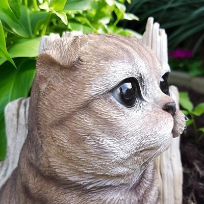 猫の置物 サバトラ まったり猫 Ｎ１５７７２ キャット ガーデンオブジェ オーナメント ネコ ガーデン オブジェ ガーデニング_7