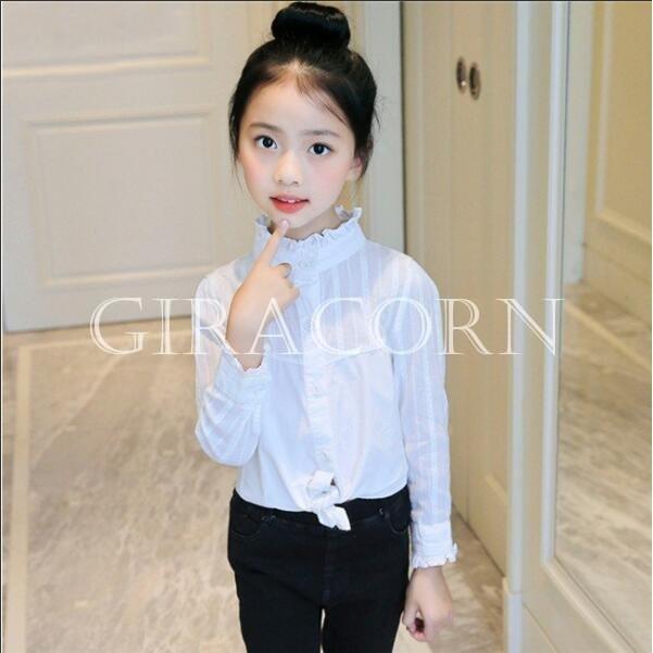 激安通販 可愛い 無地 白ブラウス ジュニア キッズ 女の子 シャツ ブラウス 子供服 長袖 入学式 卒業式 卒園式 発表会 結婚式 フォーマル キッズトップス シャツ ブラウス カラー ホワイト