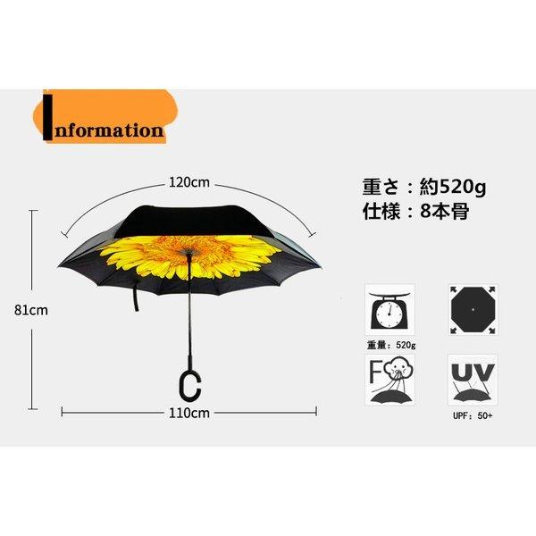 逆さ傘 傘 晴雨兼用 さかさ傘 さかさかさ さかさま傘 レディース メンズ 日焼け対策 UVカット 逆向き 逆さまの傘 長傘 濡れない 110cm|wakuwakustore0909|03
