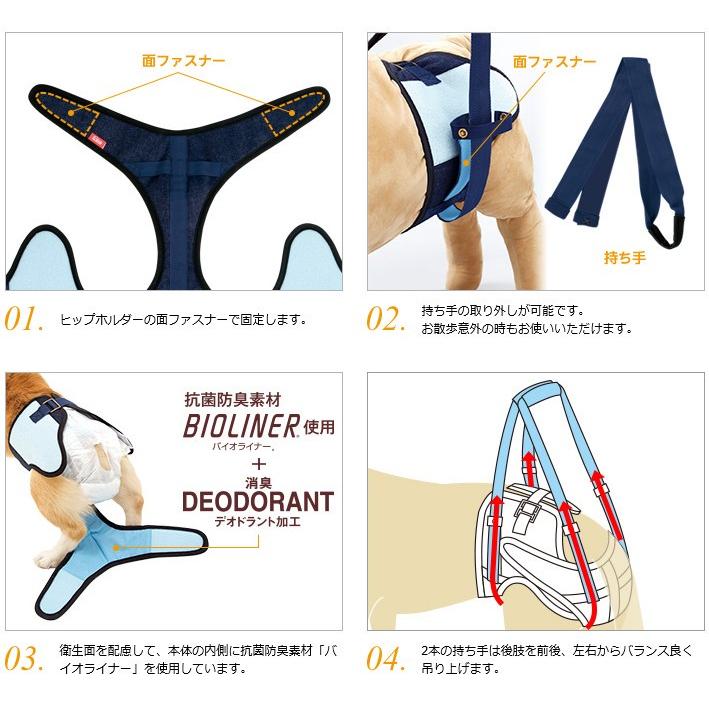 LaLaWalk介助パンツ　デニム 紺 SS・ S・ M・ L_2