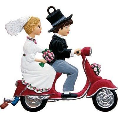 バイクに乗るカップル　オーナメント | 