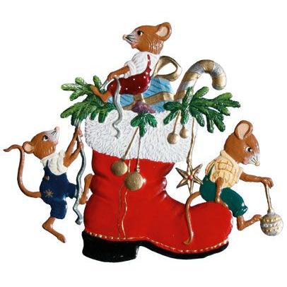 クリスマスブーツとネズミたち　オーナメント | 
