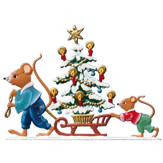 クリスマスツリーを引くネズミたち | 