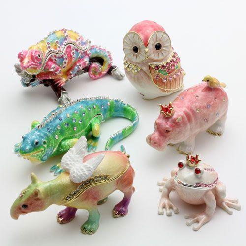 ジュエリーボックス カメレオン 変色竜 避役 七変化 宝石箱 ミニ