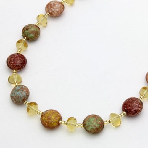 とっても可愛い イタリア製 ベネチアンガラスネックレス 純金箔入アベンチュラ イタリア製 ベネチアンガラス ネックレス 純金箔入 アベンチュラ