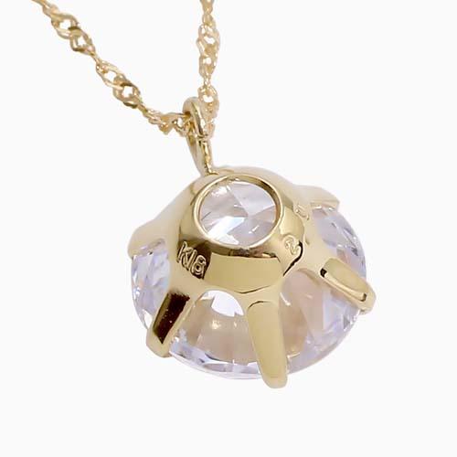 18金 ネックレス キュービックジルコニア 2カラット ペンダント K18