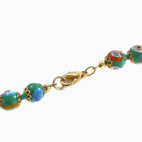 イタリア製 ベネチアンガラス ネックレス グリーン : ジュエリー