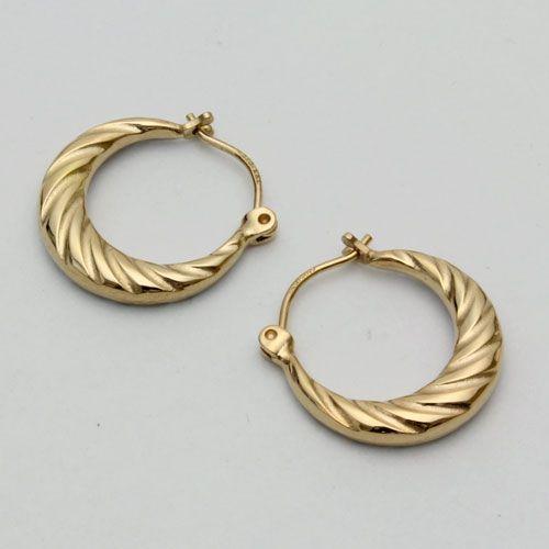 ドイツ製 9金 リバーシブル コンビカラー タイニーフープピアス ホロー