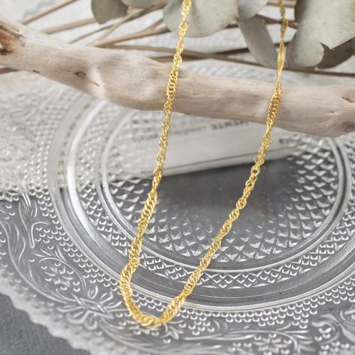 純金 ネックレス K24 スクリュー チェーン グラデーション 45cm