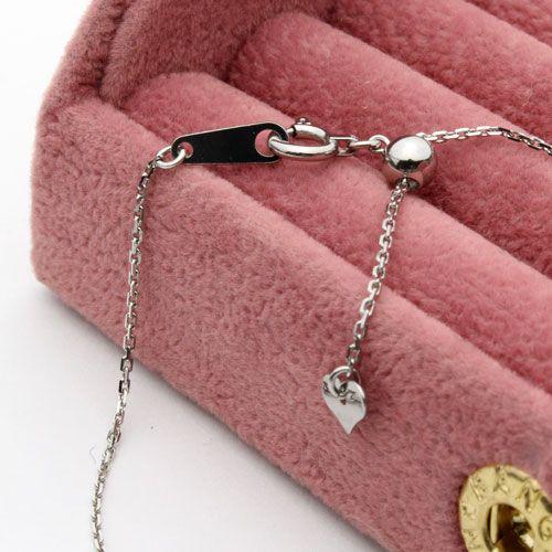 プラチナ ネックレス Pt850 アズキ 4面カット フリーサイズ スライド