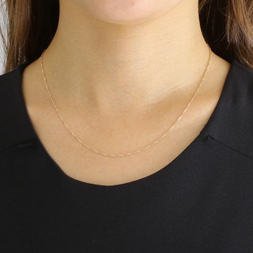 18金 ネックレス K18 スクリュー チェーン 42cm お洒落 シンプル