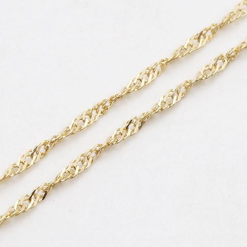 18金 ネックレス K18 スクリュー チェーン 50cm 0.8g レディース