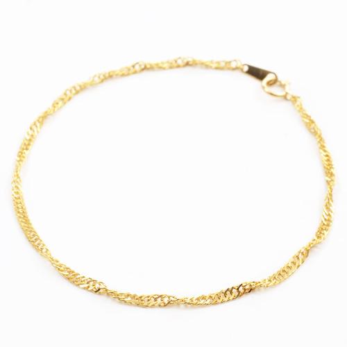 純金 スクリュー ブレスレット 18.5cm 約2.3g K24 刻印 : ジュエリー  