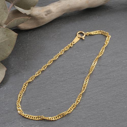 純金 スクリュー ブレスレット 18.5cm 約2.3g K24 刻印 : ジュエリー  