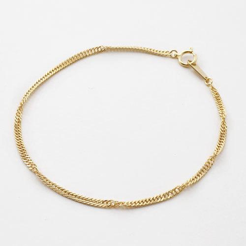 18金 ブレスレット K18 スクリュー チェーン 18cm 2.2g お洒落