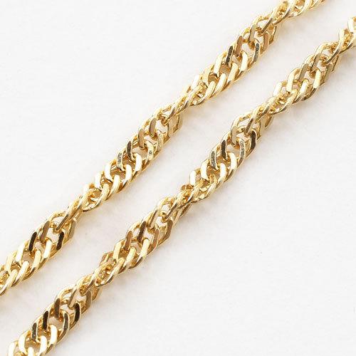 18金 ブレスレット K18 スクリュー チェーン 18cm 2.2g お洒落 シンプル レディース 記念日 ギフトの画像