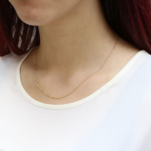 18金 ネックレス スクリュー チェーン 42cm 1.8g レディース お洒落