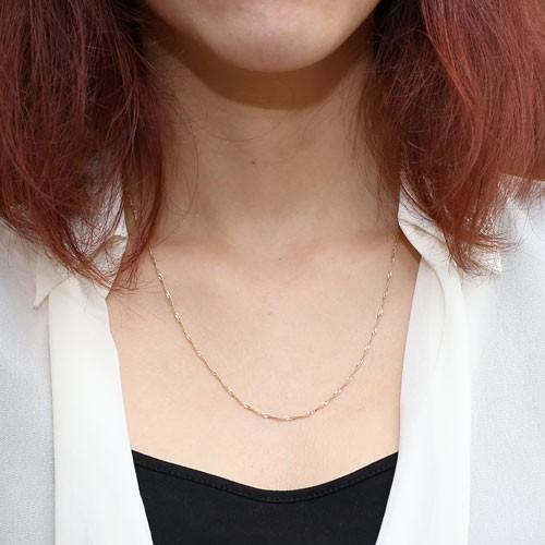 18金 ネックレス K18 スクリュー チェーン 50cm 2.1g レディース