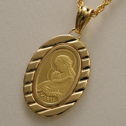 純金 コイン ペンダント マリア オーバル スイス製 :0626-PG08