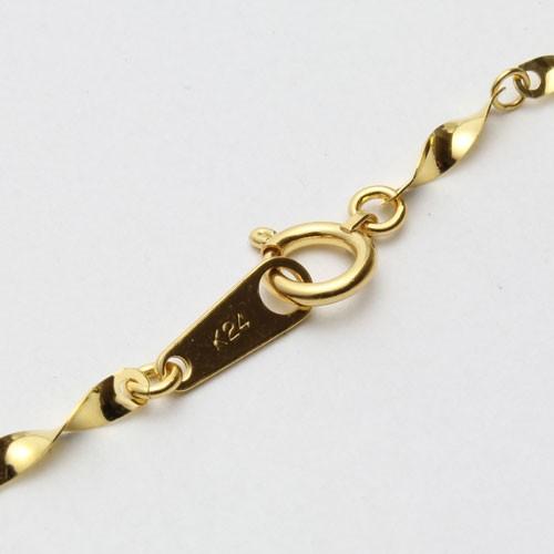 純金 ネックレス K24 42cm ひねり ボール デザイン お洒落