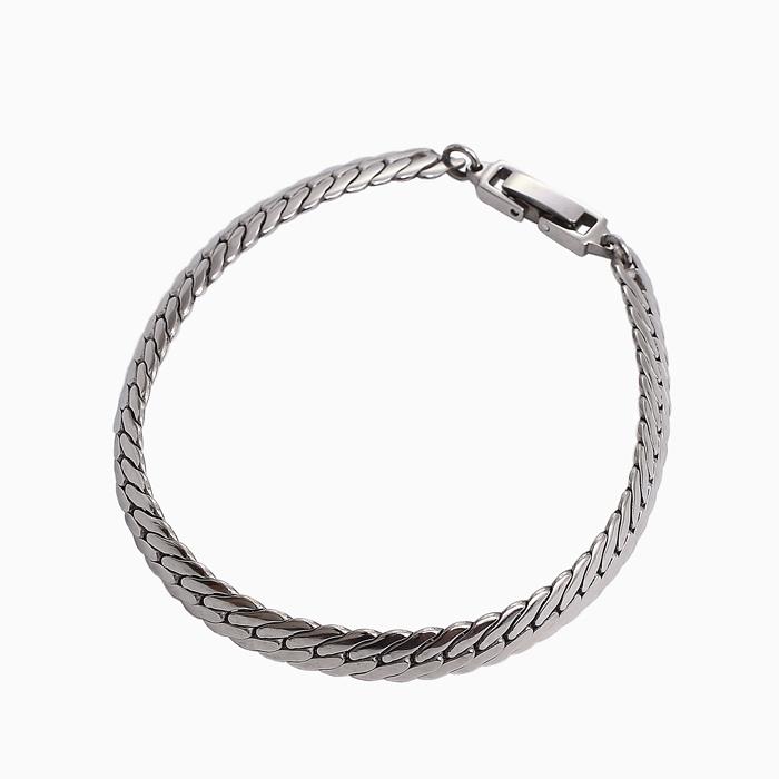 チタン ブレスレット 6.5mm幅 ヘリンボーン 男女兼用 純チタン 20cm