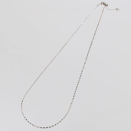 18金 ネックレス ペタル チェーン ホワイトゴールド K18 50cm スライド