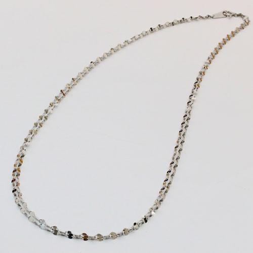 純プラチナ ネックレス ペタル デザイン チェーン 42cm 2連 ペダル