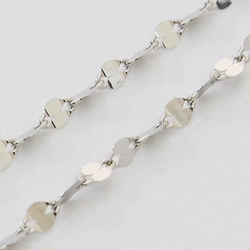 純プラチナ ネックレス ペタル デザイン チェーン 42cm 2連 ペダル