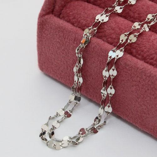 ミニペダル2連ネックレス、純金、純プラチナ イラチ- 純プラチナ ネックレス ペタル デザイン チェーン 42cm 2連 ペダル