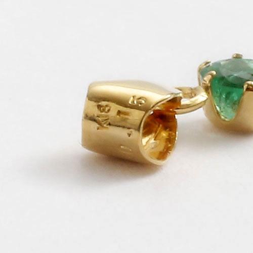 エメラルドペンダント18kゴールドスクリューチェーン40センチ