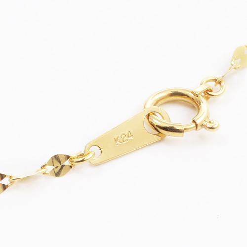 純金 ネックレス K24 ペタル デザイン 42cm ペダル チェーン 金