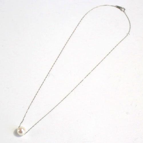 みー　pt850 あこや真珠　パール一粒ネックレス　42cm あこや真珠 パール 一粒 ペンダント プラチナ チェーン