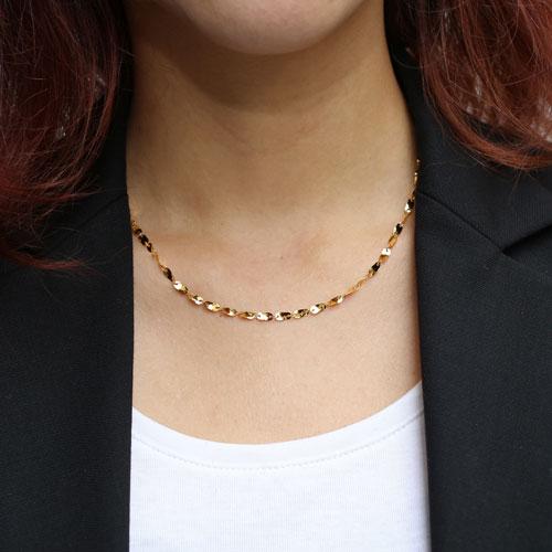 純金 ネックレス K24 42cm プレシャスシャイン デザイン お洒落