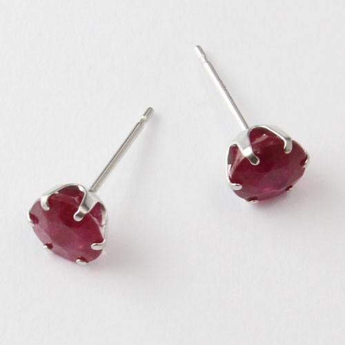 ピアス プラチナ ルビー 1カラット キャッチ式 Pt900 お洒落