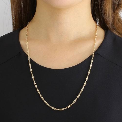 18金 ネックレス K18 スクリュー チェーン 60cm 10g レディース