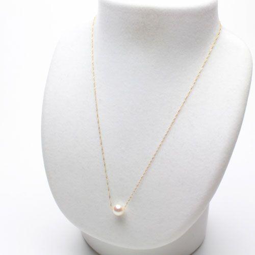 18金 ネックレス あこや真珠 パール 8mm珠 ペンダント K18 スクリュー