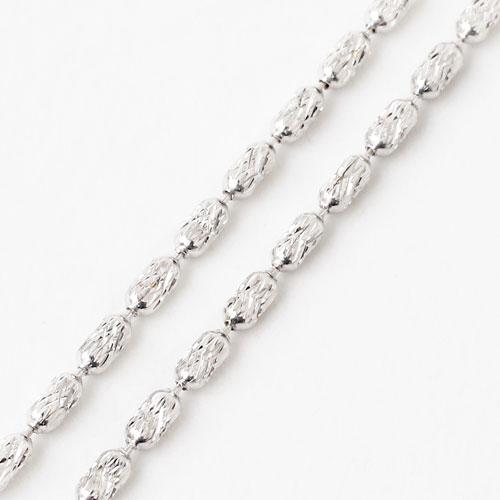 18金 ネックレス チェーン ホワイトゴールド フリーサイズ ローラシリンダー 45cm スライドチェーン お洒落 レディース プレゼント オシャレの画像