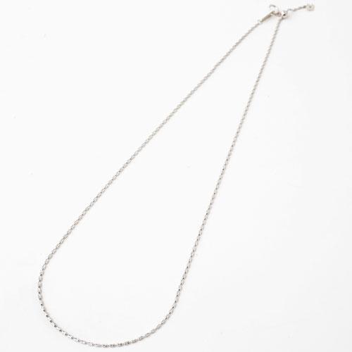 18金 ネックレス チェーン ホワイトゴールド フリーサイズ ローラシリンダー 45cm スライドチェーン お洒落 レディース プレゼント オシャレの画像
