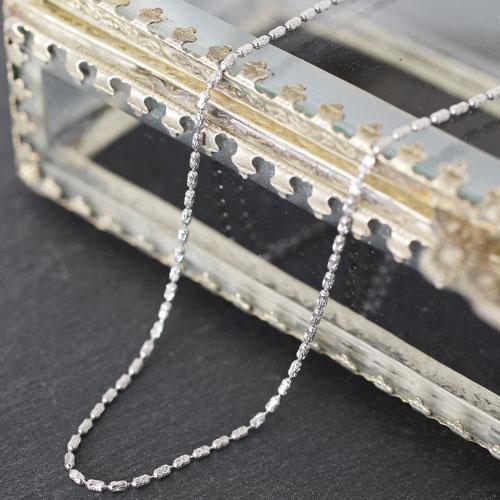 18金 ネックレス チェーン ホワイトゴールド フリーサイズ ローラシリンダー 45cm スライドチェーン お洒落 レディース プレゼント オシャレの画像