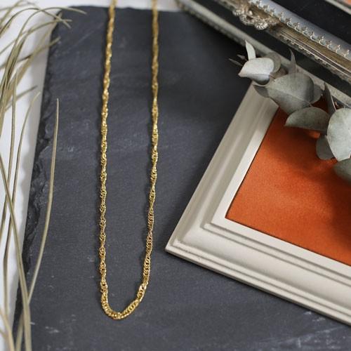 純金 ネックレス K24 スクリュー チェーン ロングサイズ 60cm メンズ